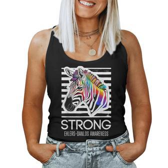 Ehlers-Danlos Awareness Eds Rainbow Zebra Strong Women Tank Top - Thegiftio UK