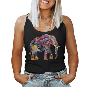 Elefant Buntes Mandala-Muster Afrikanisches Tier Tank Top Frauen - Geschenkecke