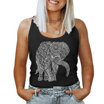 Elephant Graphic Mandala Bohemian Type & Women Women Tank Top - Monsterry UK