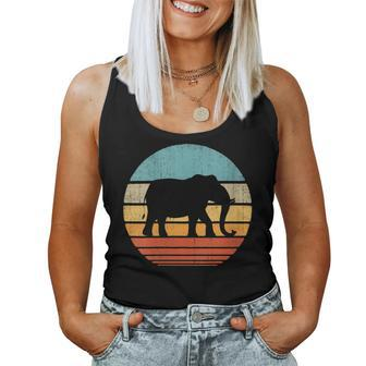 Elephant Retro Vintage 60S 70S Sunset Mammal Zoo Animal Men Women Tank Top - Monsterry
