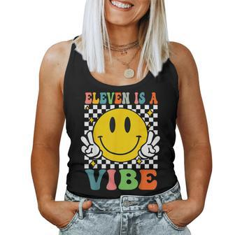 Eleven Is A Vibe 11Th Birthday Groovy Boys Girls 11 Year Old Women Tank Top - Seseable