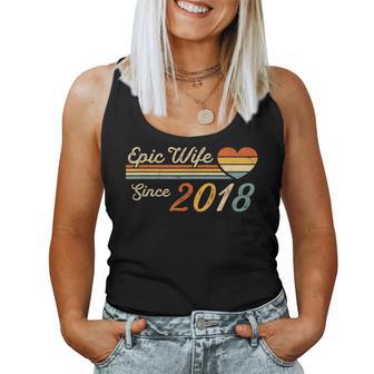 Epic Wife Since 2018 Vintage Wedding Anniversary Women Tank Top - Monsterry DE