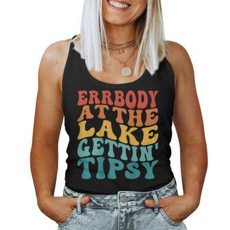 Everybody In The Lake Getting Tipsy Retro Groovy Lake Life Women Tank Top - Seseable