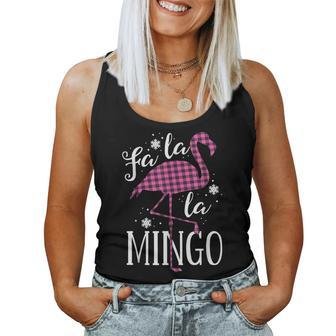 Fa La La Mingo Flamingo Christmas Pink Plaid Women Women Tank Top - Monsterry UK