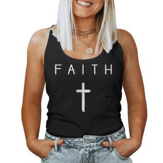 Faith Cross Subtle Christian Minimalist Religious Faith Women Tank Top - Monsterry CA