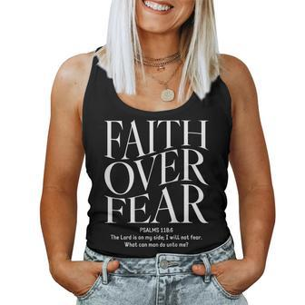 Faith Over Fear Christian On Back Women Tank Top | Mazezy AU