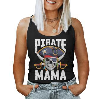 Family Skull Pirate Mama Jolly Roger Crossbones Flag Women Tank Top - Thegiftio UK