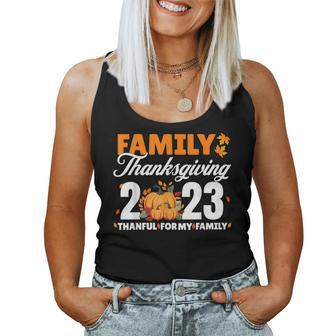 Family Thanksgiving 2023 Fall Turkey Family Group Matching Women Tank Top - Monsterry