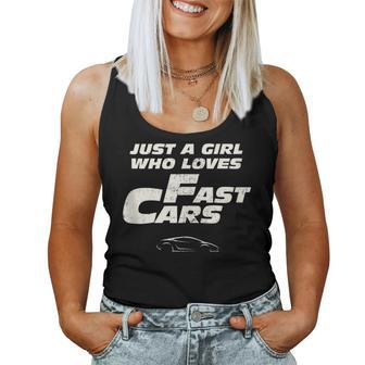 Fast Car Just A Girl Who Loves Fast Cars Women Tank Top - Monsterry