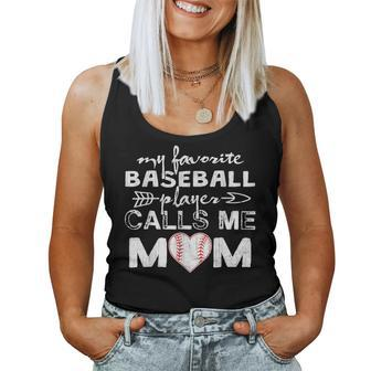 My Favorite Baseball Player Calls Me Mom Mother's Day Women Tank Top - Monsterry DE