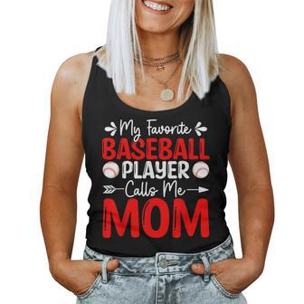 My Favorite Baseball Player Calls Me Mom Women Tank Top - Monsterry CA