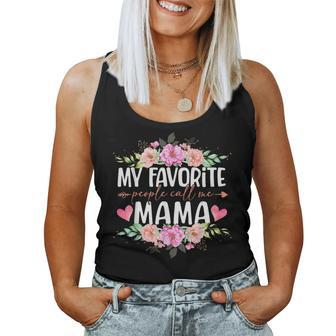 My Favorite People Call Me Mama Floral Mother's Day Women Tank Top - Seseable