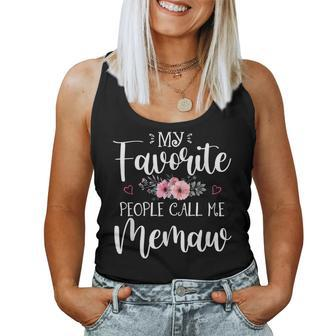 My Favorite People Call Me Memaw Floral Mother's Day Women Tank Top - Monsterry CA
