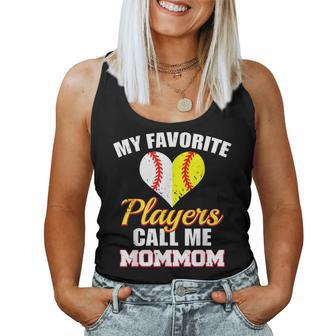 My Favorite Players Call Me Mommom Baseball Softball Mom Mom Women Tank Top - Monsterry CA