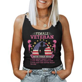Female Veteran With Three Sides Veteran Mother 2023 Women Tank Top - Monsterry