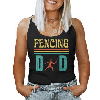 Fencing Dad Retro Vintage Father's Day Sport Fencing Women Tank Top - Monsterry UK