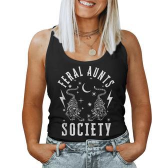 Feral Aunts Society Tiger And Lightning New Aunt Cool Auntie Women Tank Top - Monsterry DE