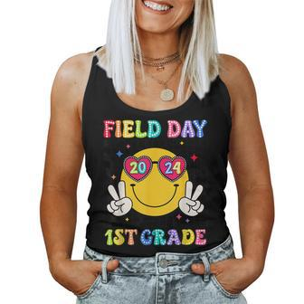 Field Day 2024 1St Grade Smile Face Teacher Field Trip Women Tank Top - Thegiftio UK