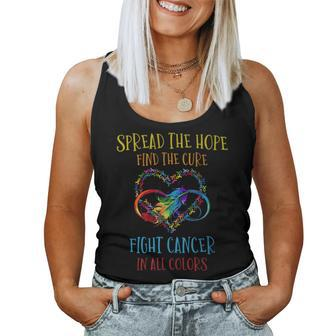 Fight Cancer In All And Every Color Ribbons Flower Heart Women Tank Top - Monsterry UK