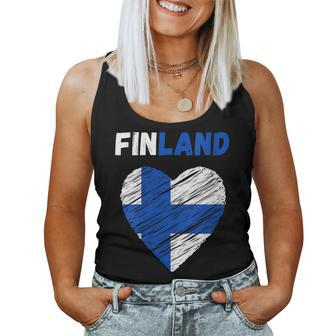 Finland Flag Holiday Finland Heart Finnish Flag Women Tank Top - Thegiftio UK