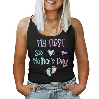 My First Mother's Day For New Mom Mother Pregnancy Tie Dye Women Tank Top - Thegiftio UK