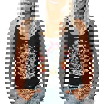 Floral Just Peachy Skeleton Drink Retro Humor Women Tank Top | Seseable UK
