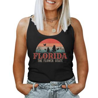 Florida The Flower State Proud Floridian Flower Field Women Tank Top - Monsterry AU