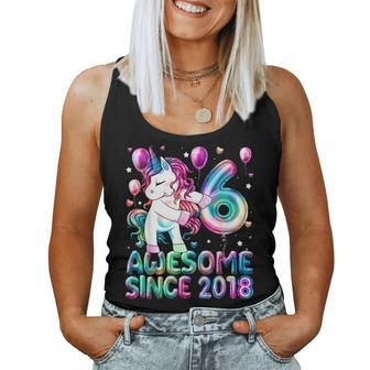 Flossing Unicorn 6 Year Old 6Th Birthday Girl Unicorn Party Women Tank Top | Mazezy