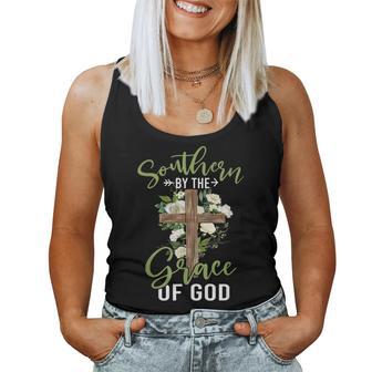 Flower Cross American By Birth Southern By The Grace Of God Women Tank Top - Monsterry CA