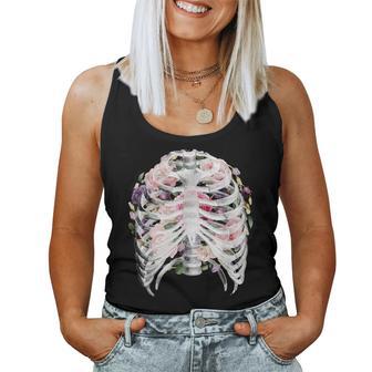 Flower Skull Sugar With Roses For Girls Mens Women Tank Top - Monsterry CA