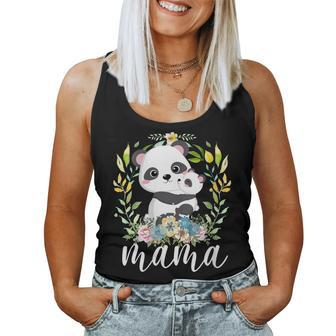 Flowers Mom & Cute Baby Panda Animal Mama Mother's Day Women Tank Top - Monsterry