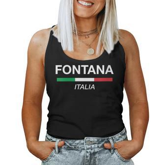 Fontana Italian Name Italy Flag Italia Family Surname Women Tank Top - Seseable