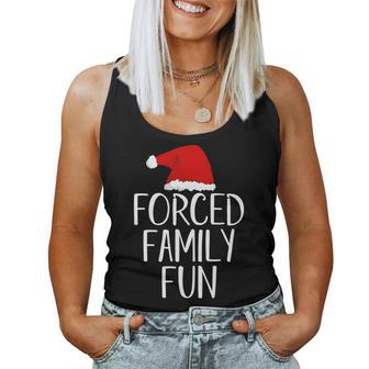 Forced Family Fun Sarcastic Adult Christmas Eve Women Tank Top - Monsterry UK