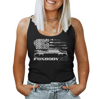 Foxbody Foxbody 50 American Flag Foxbody Stang Women Tank Top - Monsterry CA