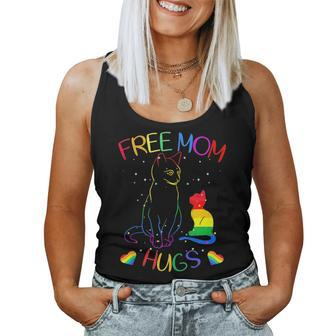 Free Mom Hugs Lgbt Pride Mama Cat Rainbow Cute Women Tank Top - Monsterry UK