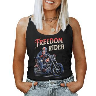 Freedom Rider Motorcycle American Flag Patriotic Usa Women Tank Top - Monsterry CA