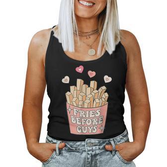 Fries Before Guys Nage Girls Dating Valentine Day Women Tank Top - Monsterry UK