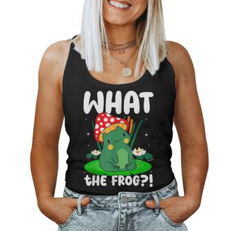 What The Frog Aesthetic Mushroom Frog Women Tank Top - Monsterry
