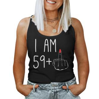 60Th Birthday Girl I Am 59 Plus 1 Middle Finger Women Tank Top - Seseable