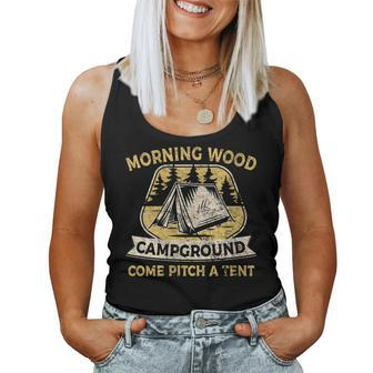 Camping Tent Morning Woods Campground Camping Women Tank Top - Monsterry CA