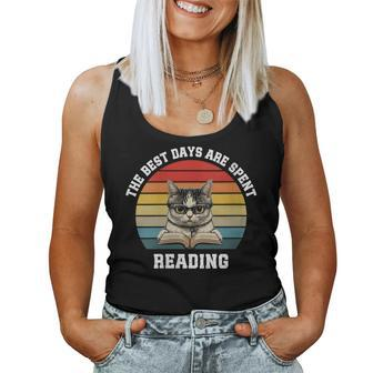 Cat Reading Quote Vintage Reading Lovers' Idea Women Tank Top - Monsterry