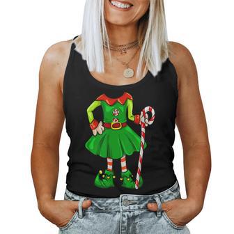 Christmas Cute Candy Cane Elf Girl Costume Women Tank Top - Monsterry UK