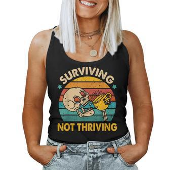 Coffee Lover Caffeinated Mom Surviving Not A Thriving Women Tank Top - Monsterry AU