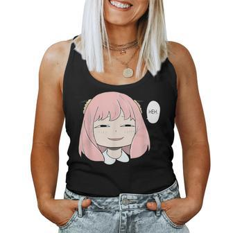 A Cute Girl Emotion Smile Heh For Family Holidays Women Tank Top - Seseable
