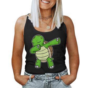 Dabbing Turtle Dab Dance Cool Sea Turtle Lover Women Tank Top - Monsterry