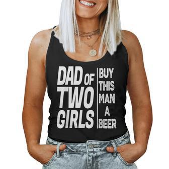 Daddy Dad Of Two Girls Father's Day From Daughter Women Tank Top - Monsterry AU