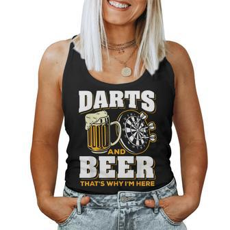 Dart And Beer Lover Graphic Darts Player Women Tank Top - Thegiftio UK