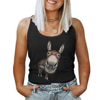 Donkey Donkey Whisperer Donkey Face Curious Women Tank Top - Monsterry