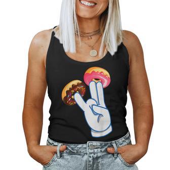 Donut Two In Pink Shocker Sarcastic Doughnut Women Tank Top - Monsterry AU