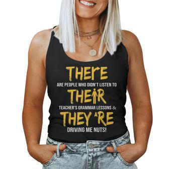 English Grammar Teacher Sarcastic There Their They're Women Tank Top - Monsterry UK